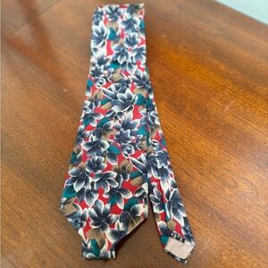 Christian Dior Monsieur Floral Silk Necktie Red Blue Designer Luxury